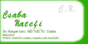 csaba matefi business card